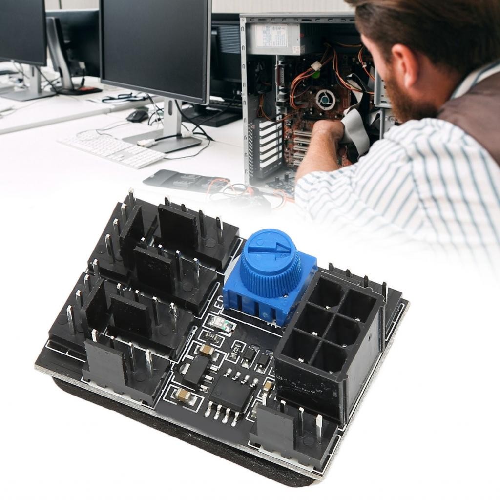 Supergoodsales Chassis PWM Fan Hub 1 to 8 Way 12V 3PIN/4PIN Cooling ...