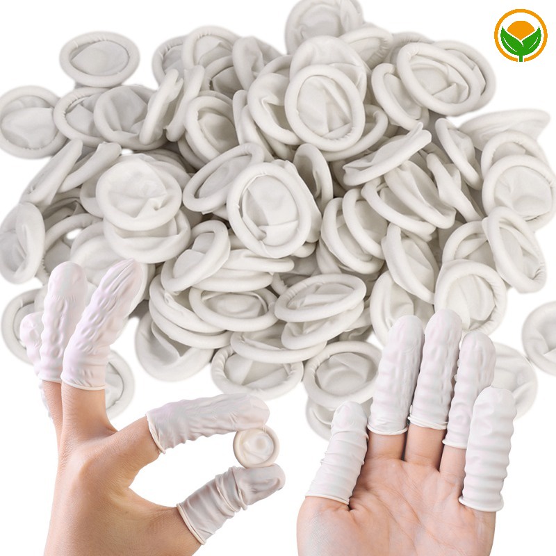 100Pcs/Pack Disposable Rubber Anti-static Finger Gloves / Latex Finger ...