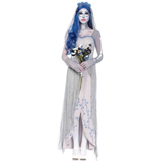 Women's Dead Zombie Ghost Bride Halloween Fancy Dress Costume