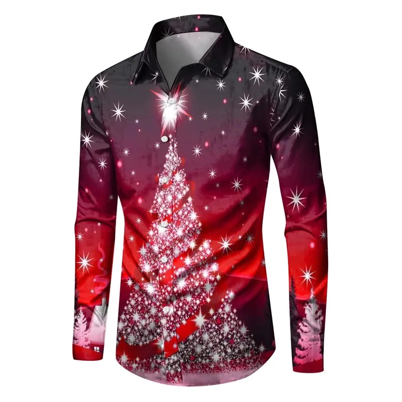 Mens big and hot sale tall christmas shirts