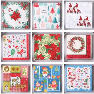 20pcs Santa Claus Christmas Napkin Cartoon Patterned Tissue Paper For Home  Table Decoration, Perfect For Christmas Celebration