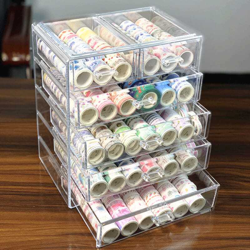 Five-Layer Drawer Acrylic Large Journal Tape Storage Box Glue Manicure ...
