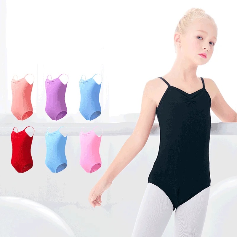 JEATHA Kids Girls Ballet Dance Bodysuit Button-Crotch Gymnastics Leotards Tops For Ballerina Princess Costume