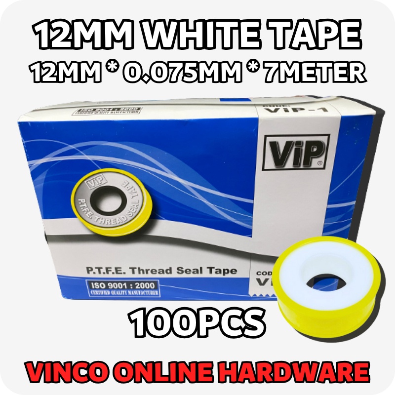 100PCS 12MM COMMON White Tape PTFE / Thread Seal Tape Plumbing Plumber