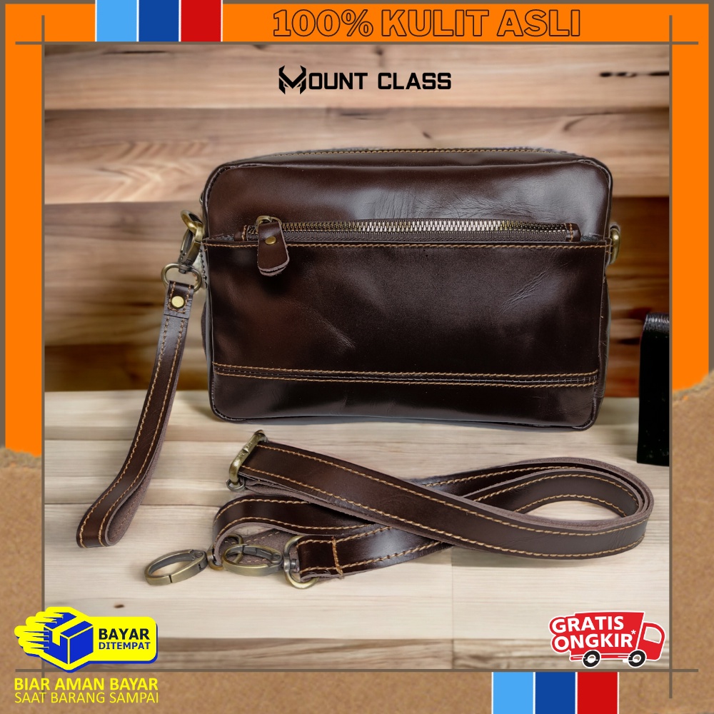 LOKAL [Mount Class] Multifunctional Leather Sling Bag Genuine Cowhide Full  up Brand Local Exclusive Leather
