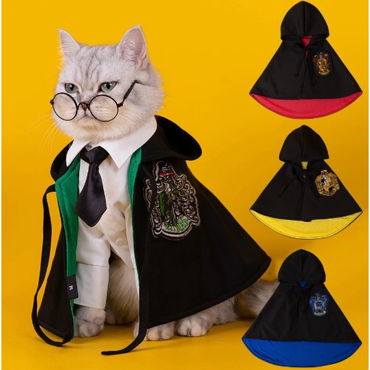 【MsTang】Magic School Role Play Cat Dog Cloak Pet Halloween Costume ...