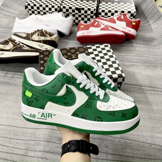 Air force 1 lv Sneakers In Brown White Green Red AF1 lv Low mix lv Sneakers  For Unisex New Version Super Cool trend 2022