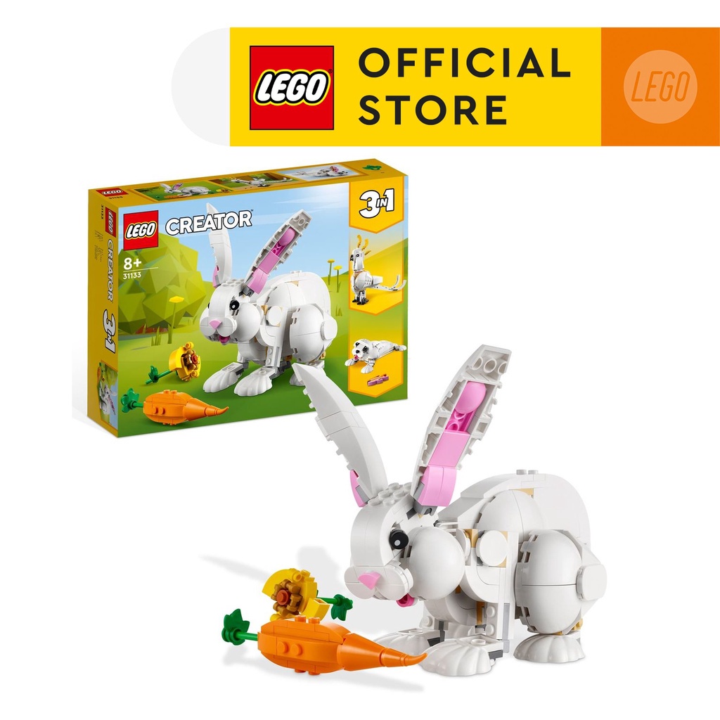 LEGO Creator 3in1 31133 White Rabbit Building Toy Set (258 Pieces) Kids ...