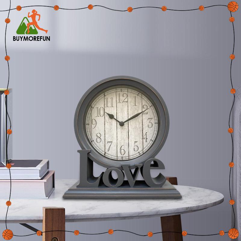 [Buymorefun] Vintage Style Desk Clock Mantel Clocks Silent Shelf