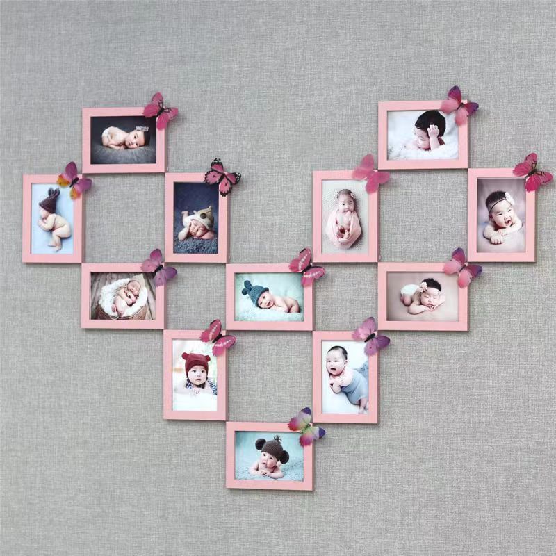 12-Frame Punch-Free Creative Photo Wall Room Background Wall Modern ...
