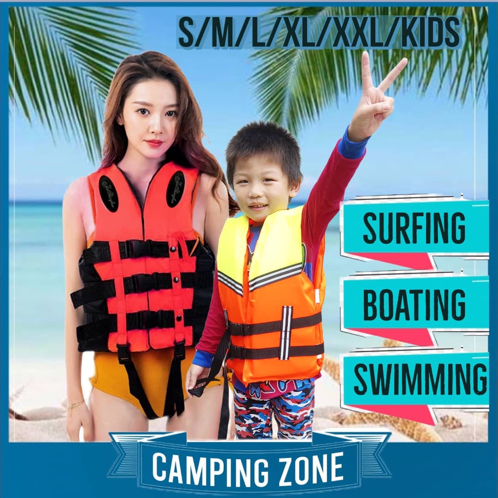 Life Vest Jacket Life Jacket Float for Adult Children Kids Water Sport ...