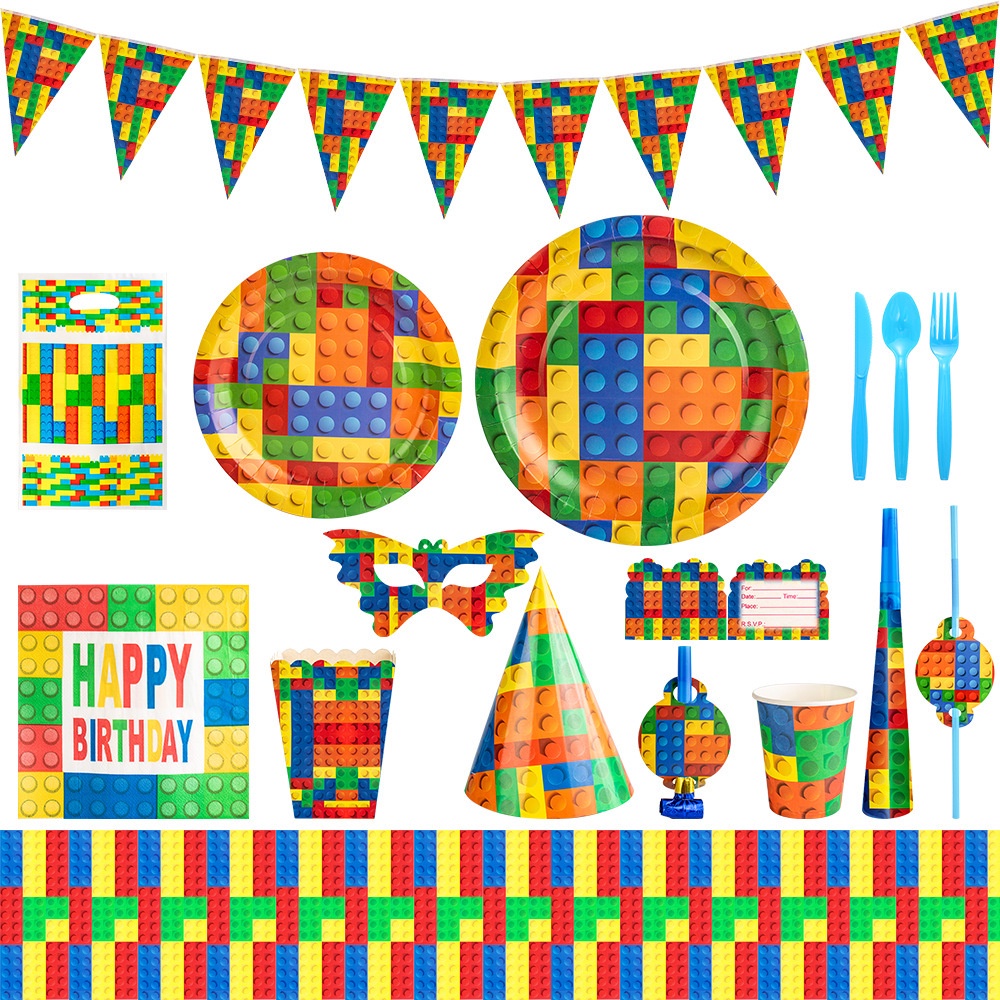 Building block party supplies hot sale