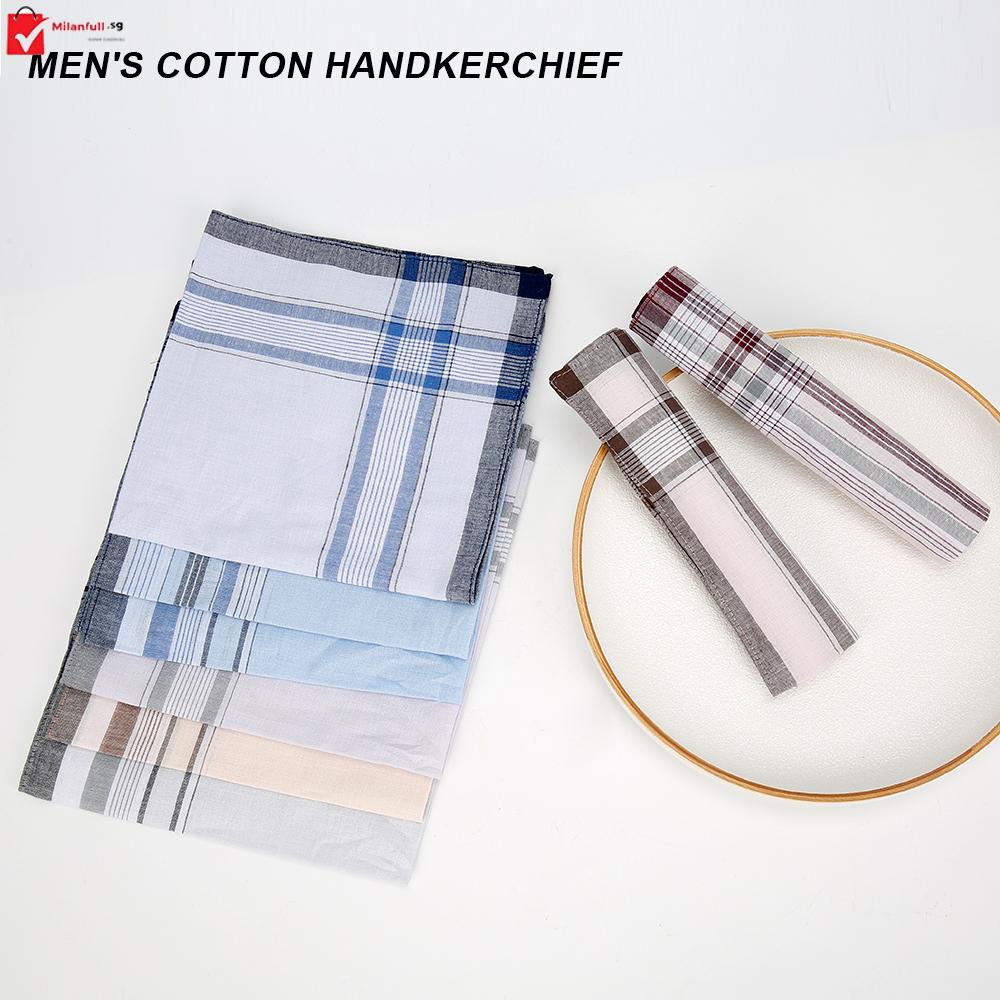 10Pcs Men's Handkerchiefs Soft Cotton Handkerchiefs Pocket Square