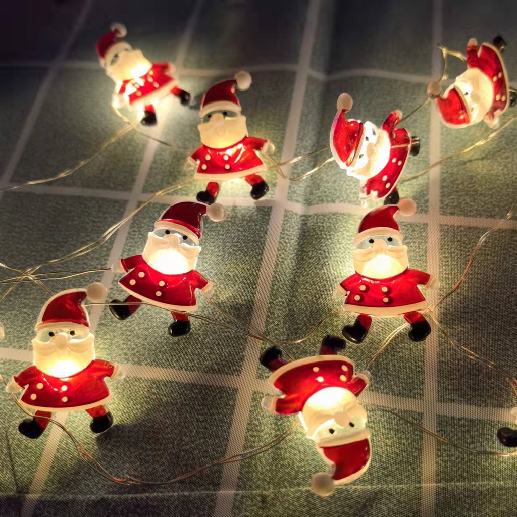 Christmas Decoration Lights String LED Copper Wire Lights String with Snowman, Santa Claus