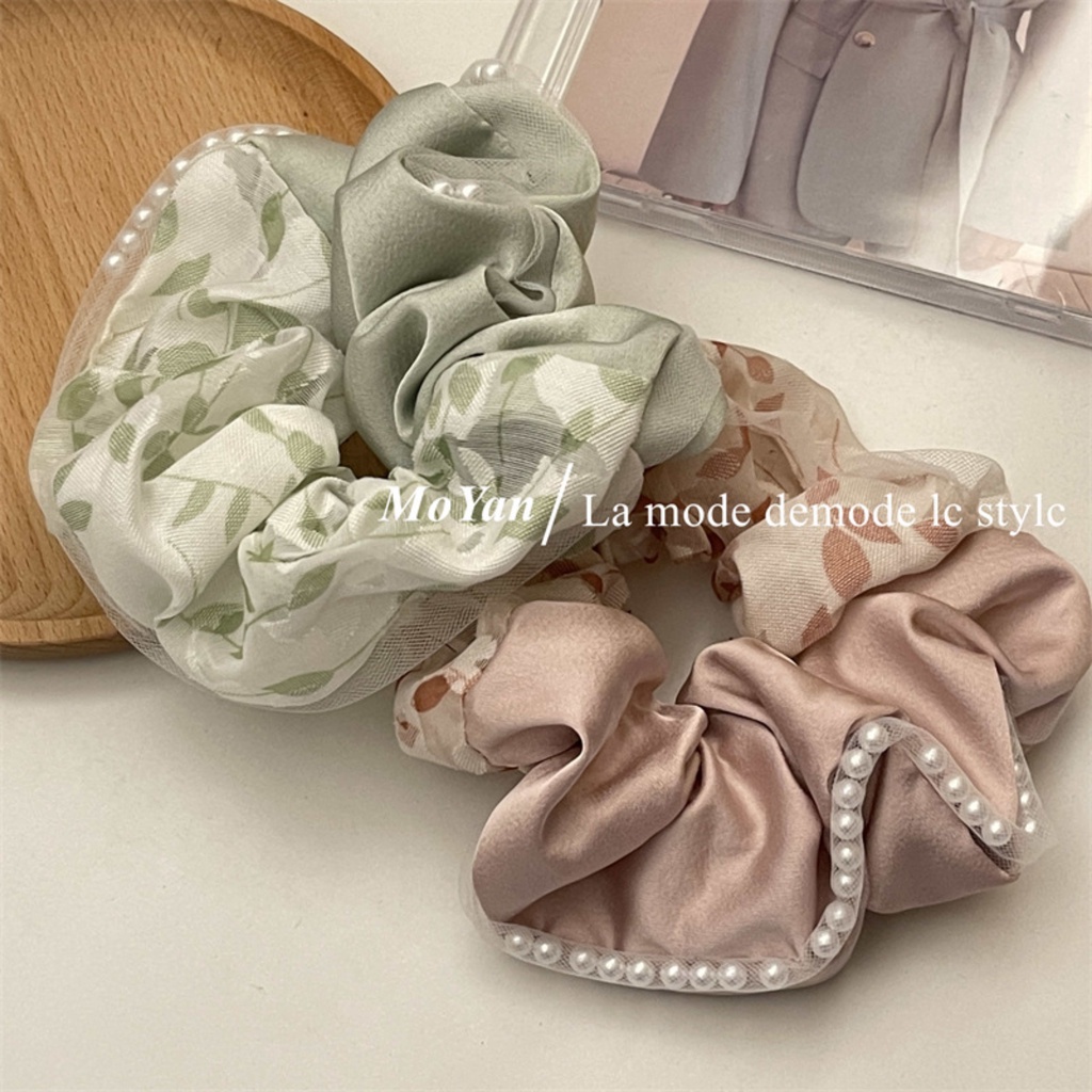 ACT STUDIO Silk Scrunchie Pearl Hair Tie Sutera Getah Rambut Mutiara ...