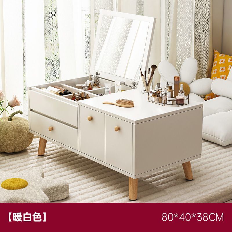 Dressing Table Mirror Hidden Clamshell Storage Integrated Storage Box Bedroom Modern