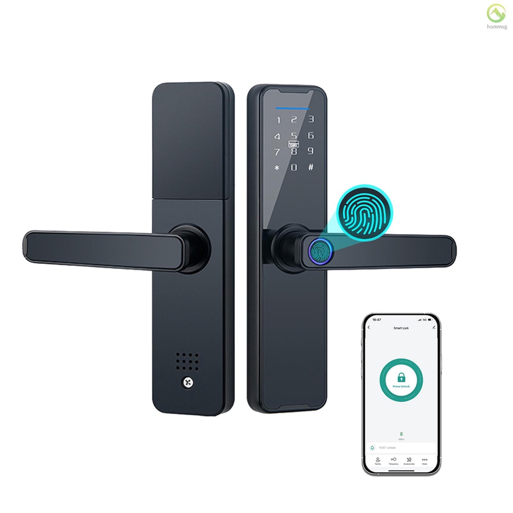 Tuya Smart Lock Fingerprint Lock Door Lock Keypad Door Lock with Handle