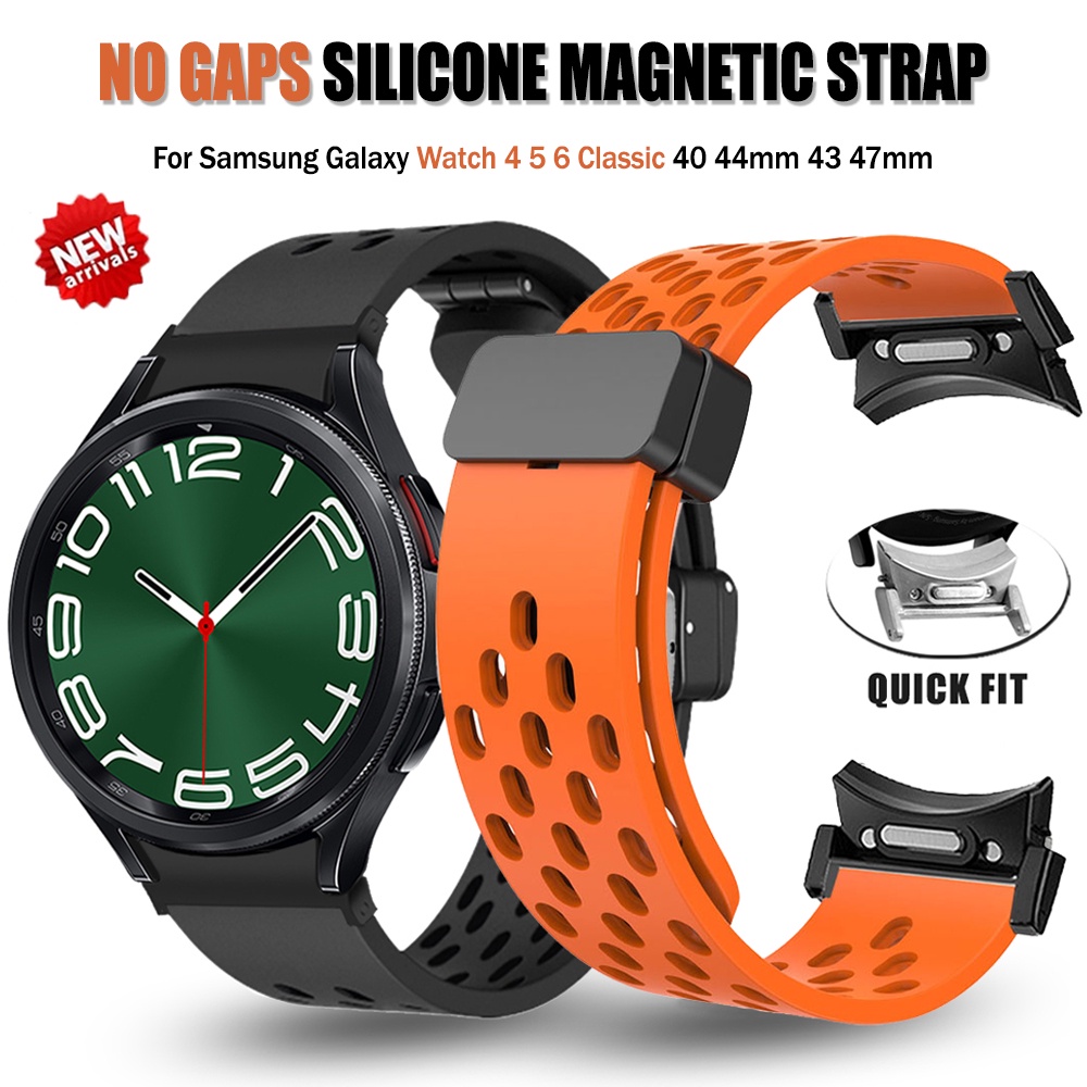 Original Silicone Strap for Samsung Galaxy Watch 6/5/4 44mm 40mm Watch5 Pro  45mm Magnetic Buckle Band Watch 4 Classic 42mm 46mm