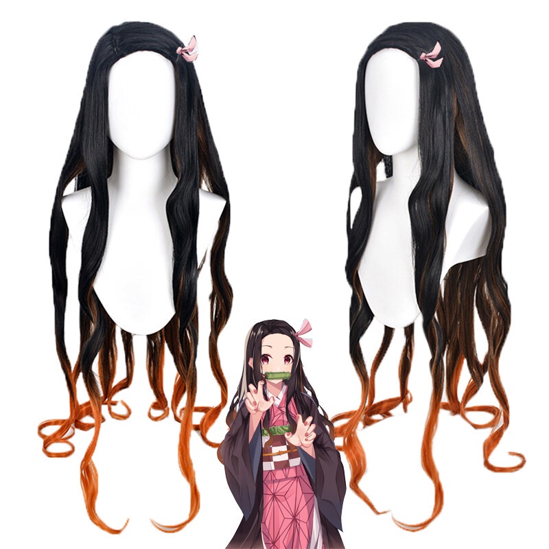 Japanese Anime Demon Slayer Wig Kamado Nezuko Cosplay Wig For Women ...