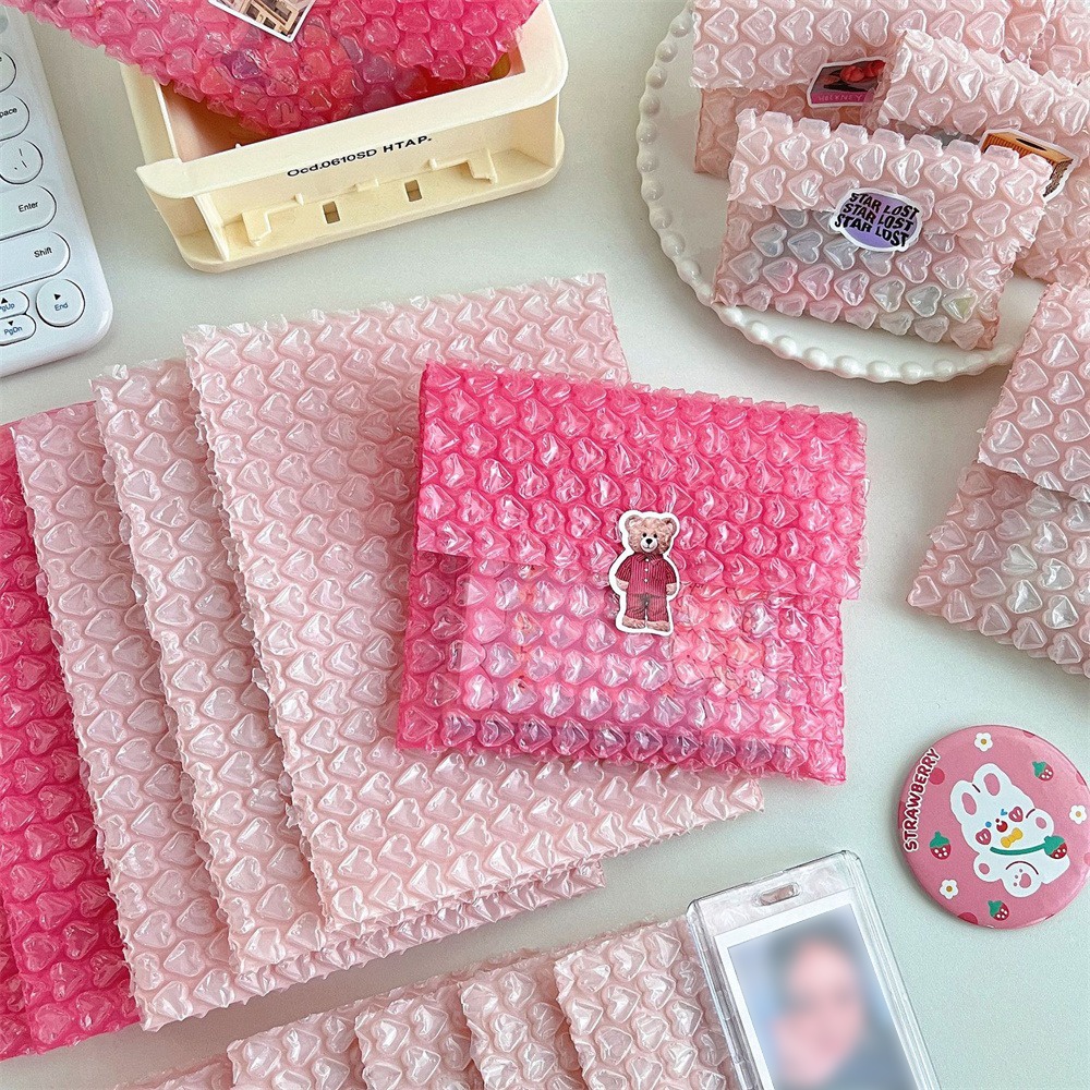 Pink Love Bubble Bag Bubble Film Bubble Envelope Small Card Card Set ...
