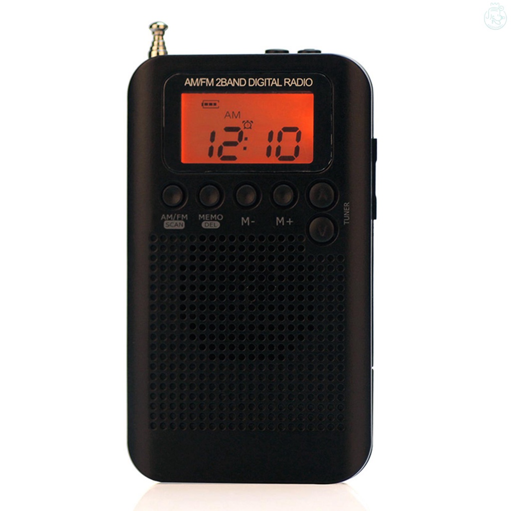 HRD-104 Portable AM/ FM Stereo Radio Pocket 2-Band Digital Tuning Radio ...