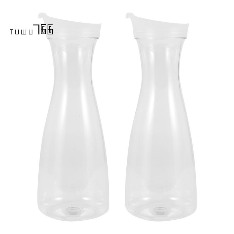 2pcs Clear Acrylic Juice Drink Pitcher Carafe Jug Water Carafes