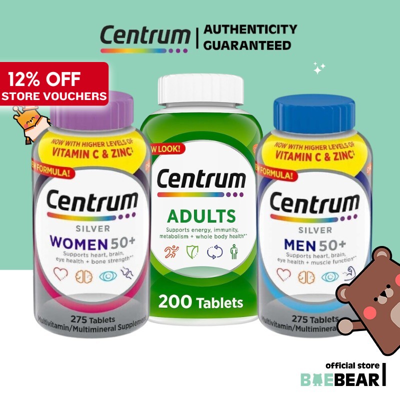 Centrum Multivitamin Men Women Kids Vitamin D3, B Vitamins, Calcium