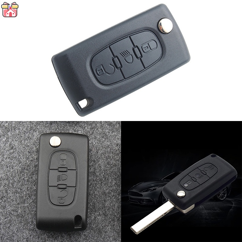 3 Button Flip Key Case Fob For Peugeot Partner / Expert & Citroen Berlingo / Dispatch