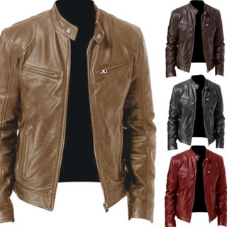 Mens leather hot sale jackets online