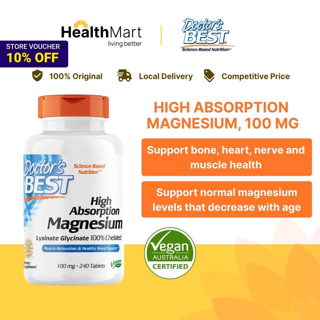 [SG] Doctor's Best, High Absorption Magnesium Glycinate Lysinate, 100% ...