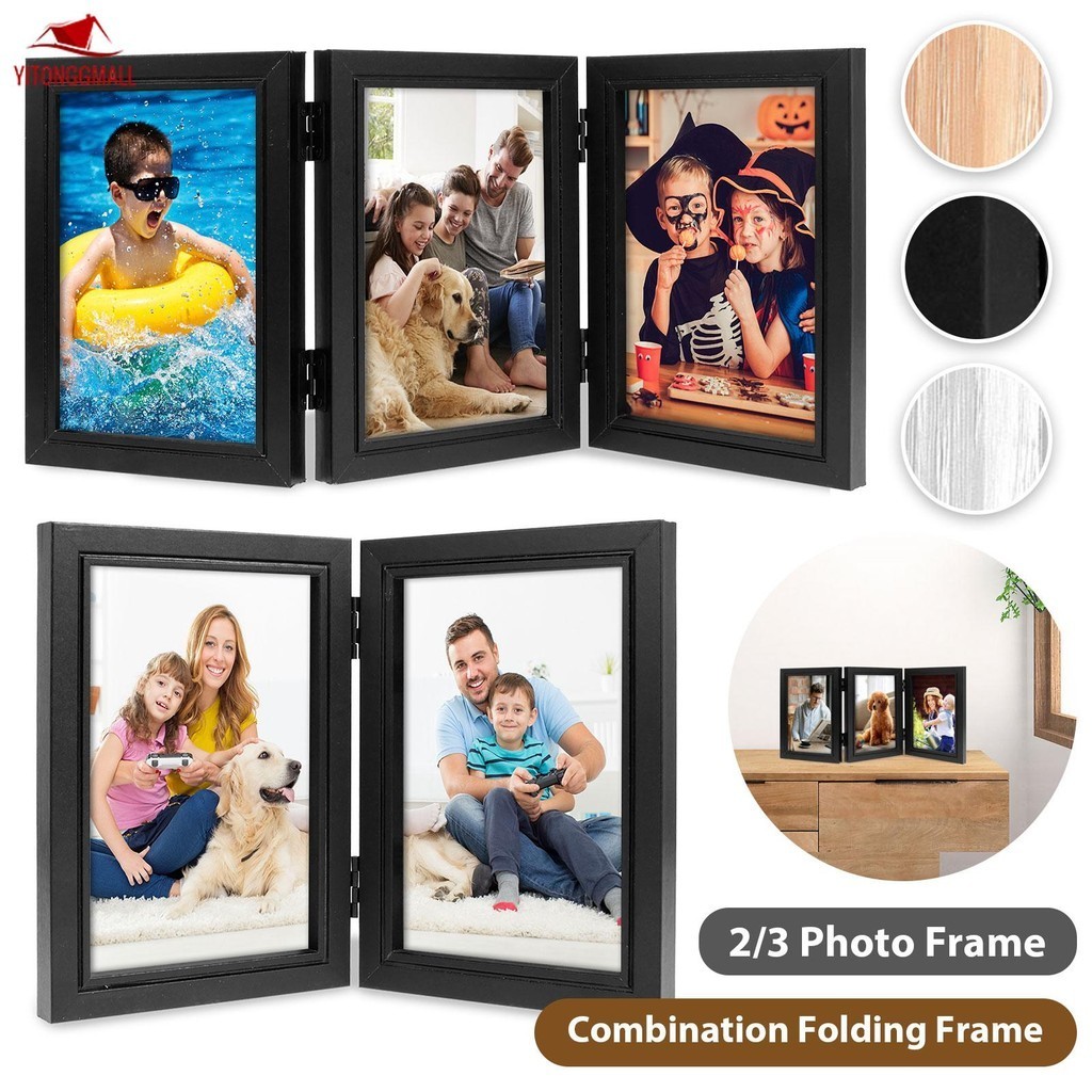 Double/Triple Photo Frame 180° Foldable Hinged Picture Frame Stand ...