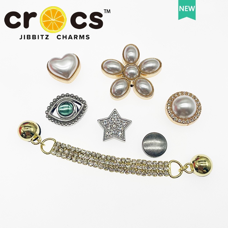 High Quality Pearl Flower Set Shoe Charms For Croc - 6Pcs