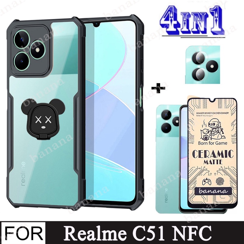 For Realme C53, Phone Case Shockproof Business Retro Leather Soft TPU Cover