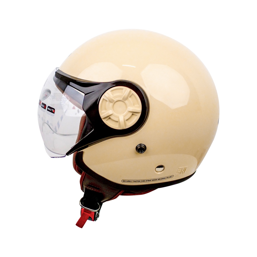 Cargloss YRH Hijab Retro Helm Half Face - Avorio Naiade - Gambar 3