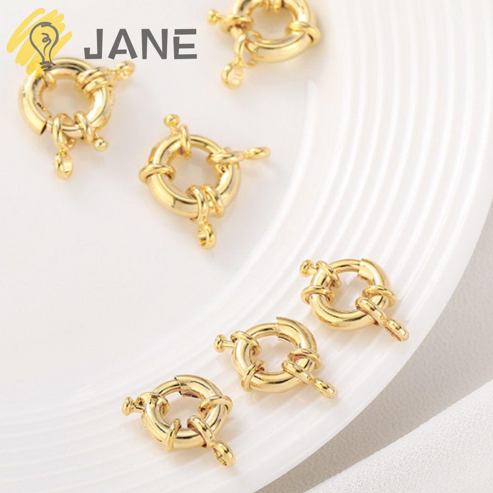 JANE 12pcs Gold Plated Clasps, 13mm Gold Metal Golden Spring Clasps
