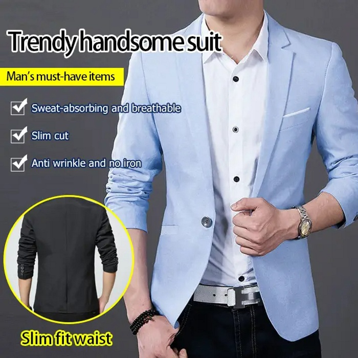 Mens casual blue on sale blazer