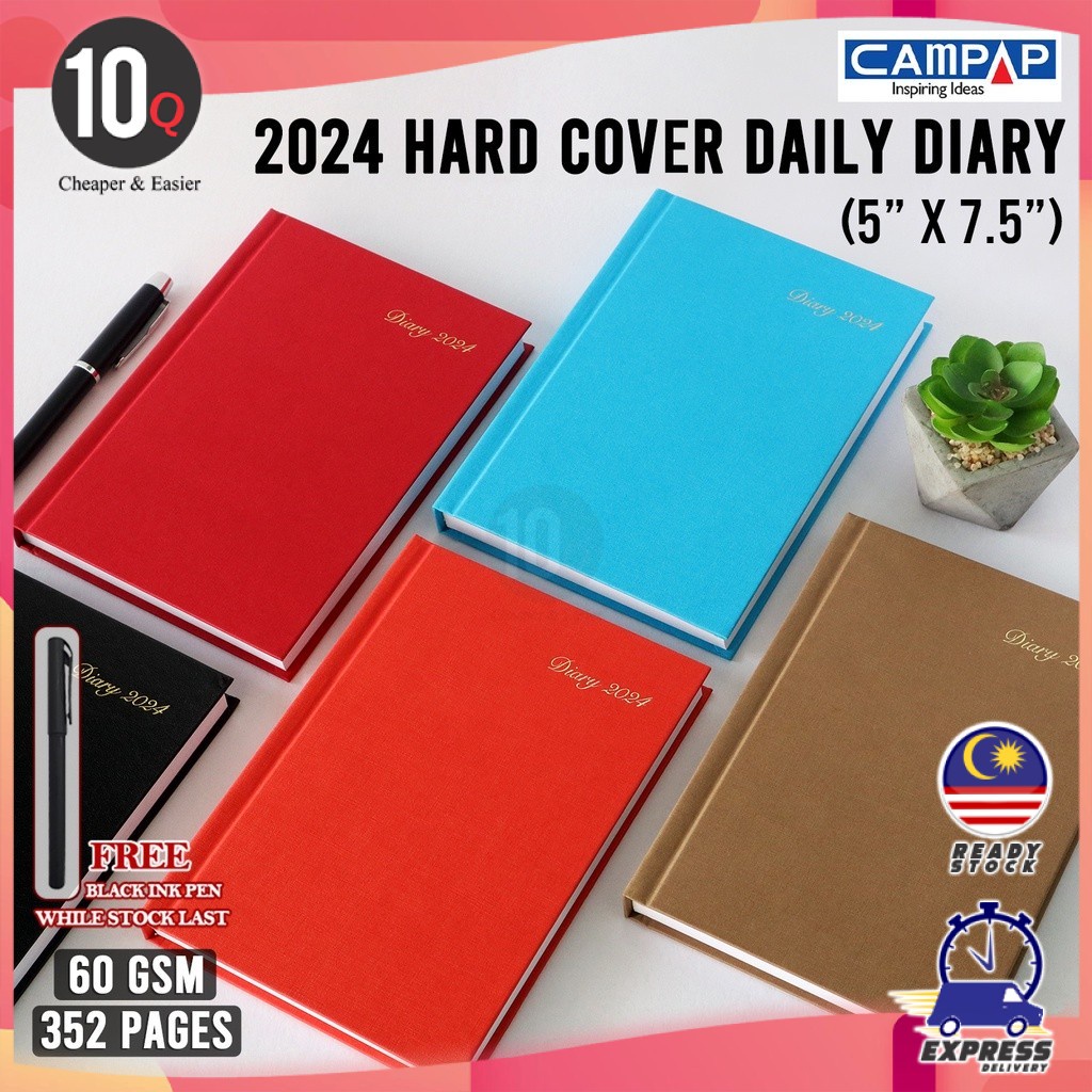 10Q 2025 Diary Book 5x7 A5 Size Daily Desk Planner 13cm x 19cm