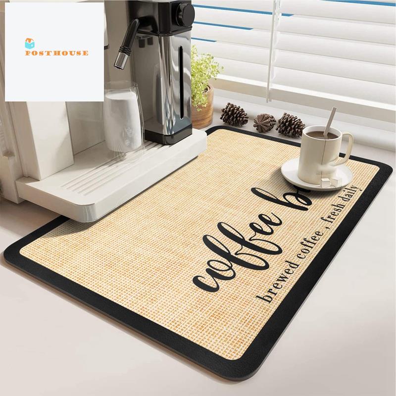 Coffee Mat Rubber Backed Absorbent Dish Drying Mat for Kitchen  Counter-Coffee Bar Accessories Fit Under Coffee Maker - AliExpress