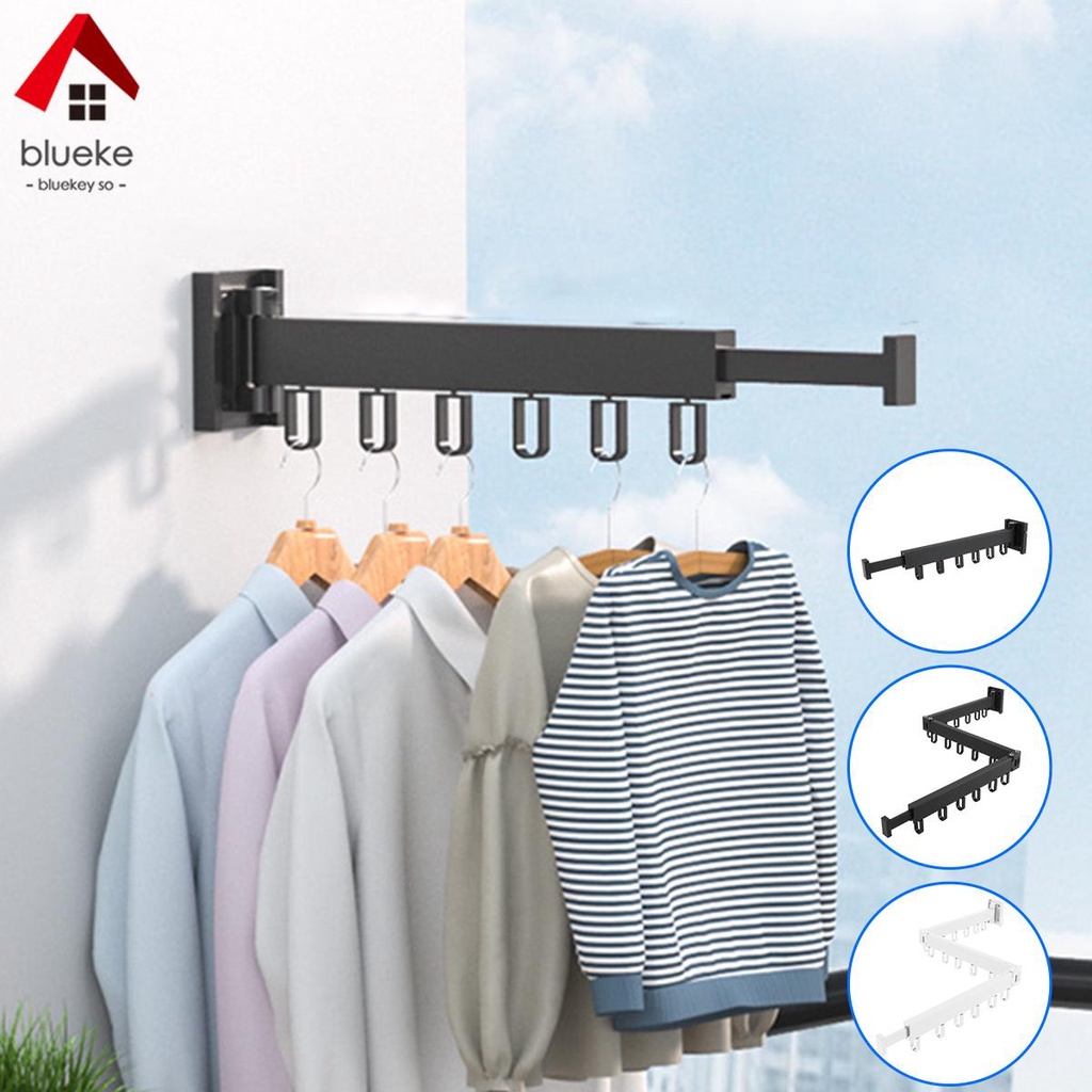 Wall Mounted Clothes Drying Rack Collapsible Clothes Hanger Rack with Towel Bar Space Saver SHOPCYC7393 Shopee Singapore