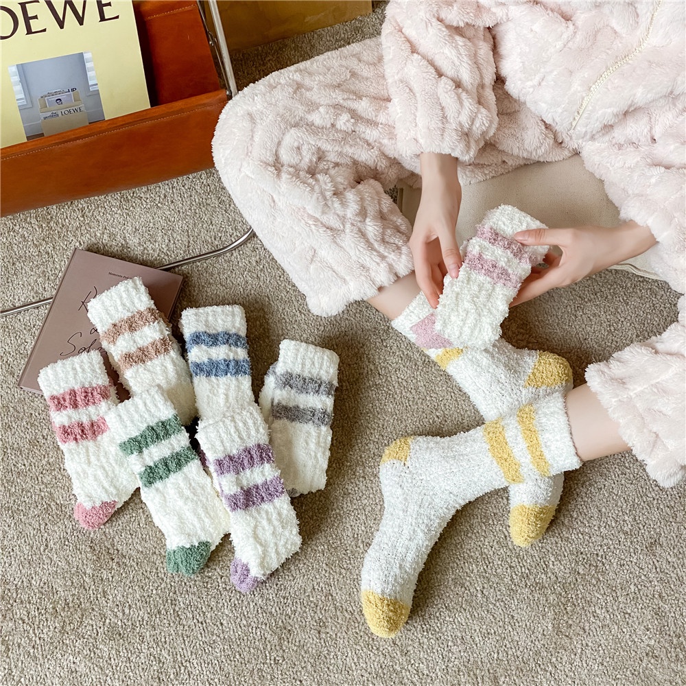 Fluffy Socks Wool Socks White Stuff Bed Socks Fuzzy House Socks