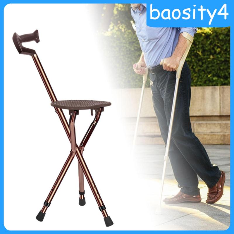 [ Walking Cane Seat 100kg Capacity Folding Cane Seat for Seniors