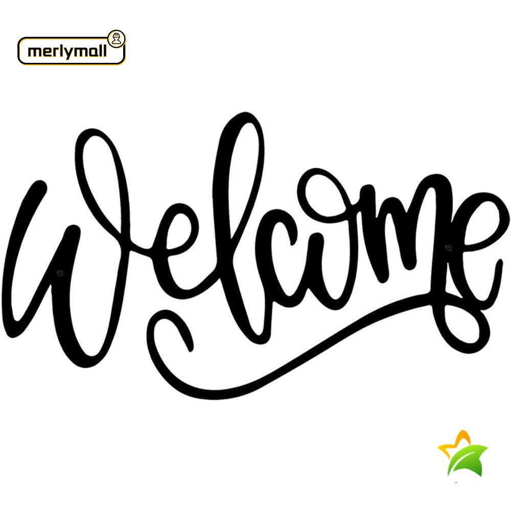 MERLYMALL Welcome Sign Doorplate, 14*8 Inch Iron Metal Welcome Sign ...