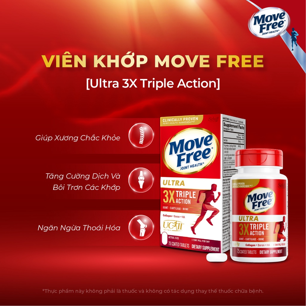 Schiff move free ultra triple action pills box of 75 pills to