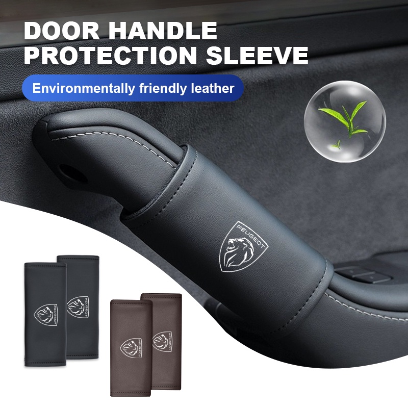 Car Door Handle Glove Leather Armrest Gloves Protection Sleeve Interior  Accessories for Peugeot 2008 3008 307 308 206 207 208 407 508 5008 106 107