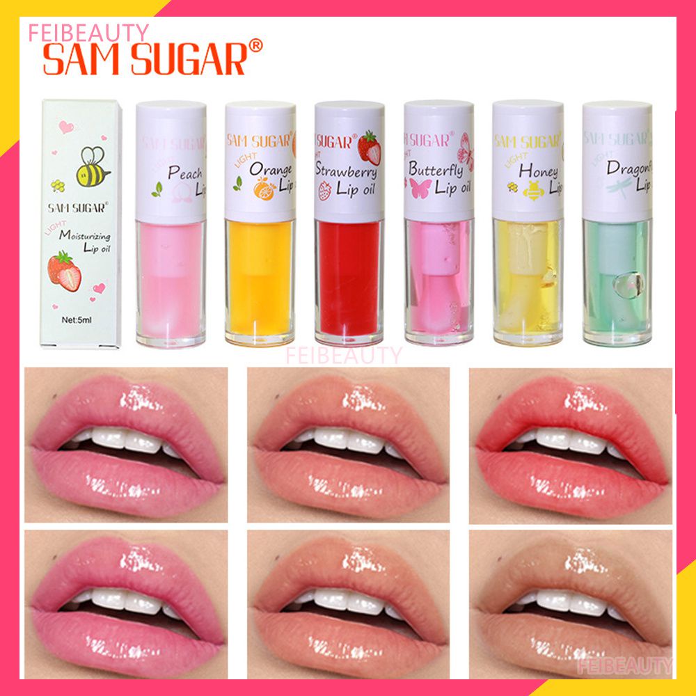 5ml SAM SUGAR Lip Gloss Milk Honey Lip Oil Relieves Dry Moisturizing