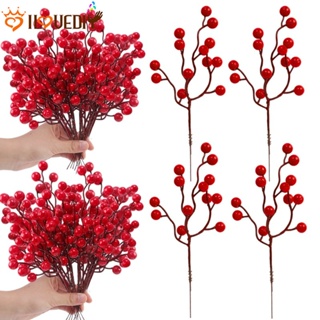 30 Pack Artificial Red Berry Stems 8.9Inch Christmas Red Berry Picks Holly  Berry