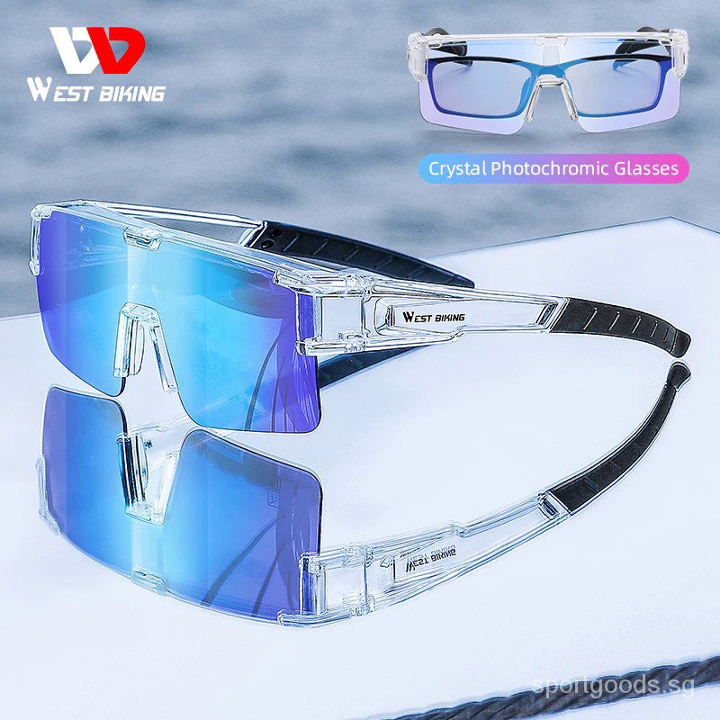 WEST BIKING Myopic Polarized Square Sunglasses Men Photochromic Cycling ...
