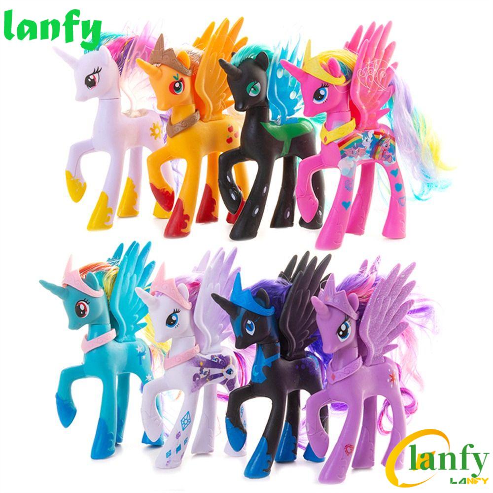 My Little Pony 14cm Cartoon Rainbow Horse Anime Action Figure Model Kids  Gift US