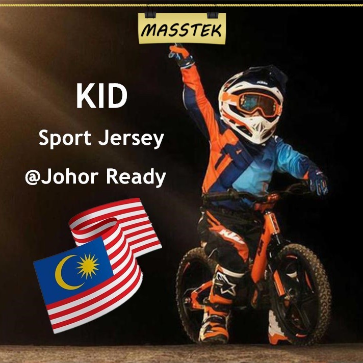MASSTEK Johor Kids Jersey Sports Jersey Children Cycling Jersey Motocross Jersey Downhill Bicycle Push Bike Outdoor