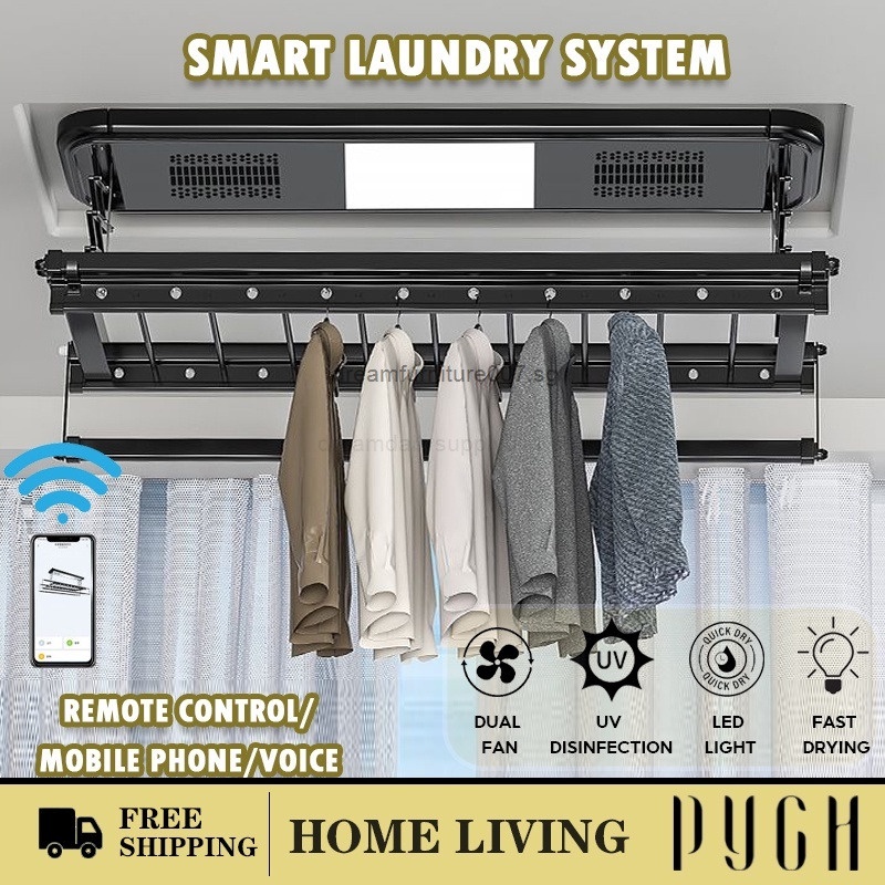 Automated Laundry Rack Tuyaapp Control Ceiling Clothes Drying Rack 5